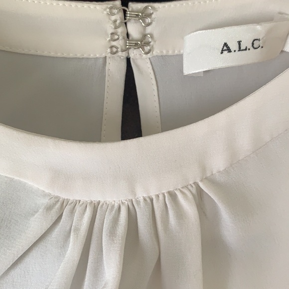 A.L.C. Sidra Smocked Crepe De Chine Silk Blouse - Picture 13 of 14